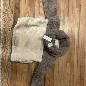 Thread and Supply Cropped Sherpa Cowl Neck Pullover